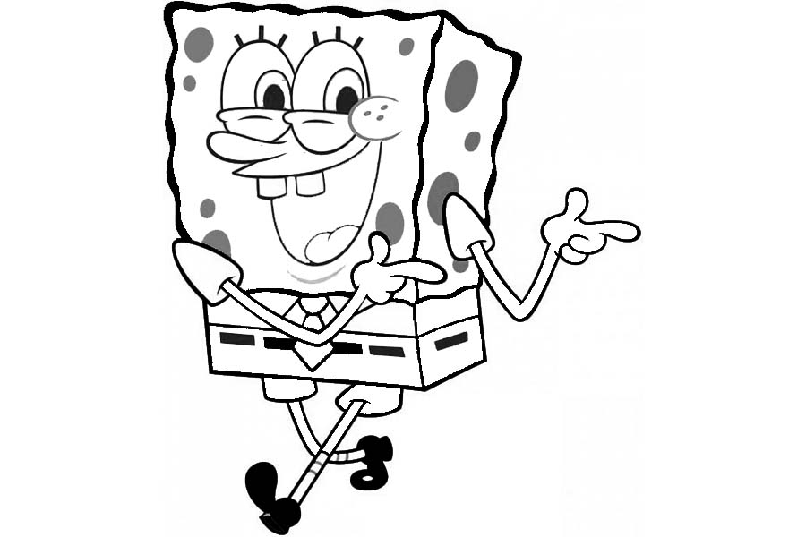 Spongebob zeigt mit den Fingern